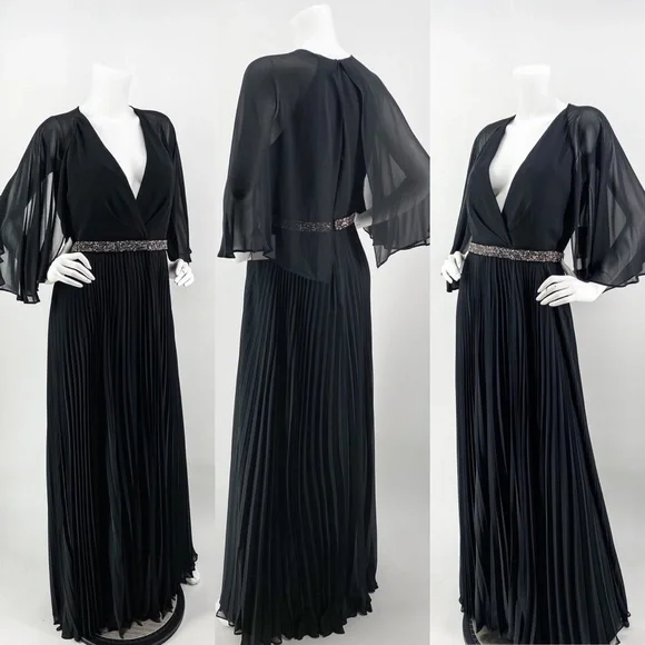 NWT Laundry by Shelli Segal Cape Chiffon Gown - Picture 9 of 15